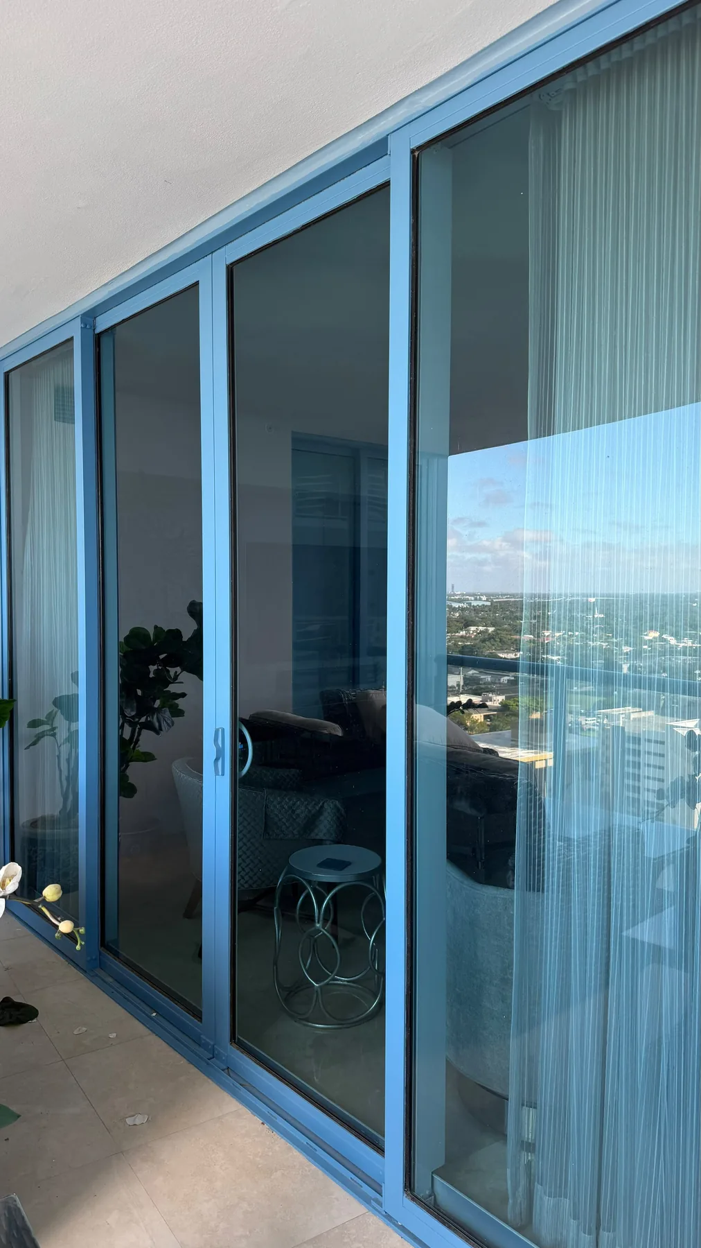 Clean windows and balcony glass at a Las Olas residence in Fort Lauderdale