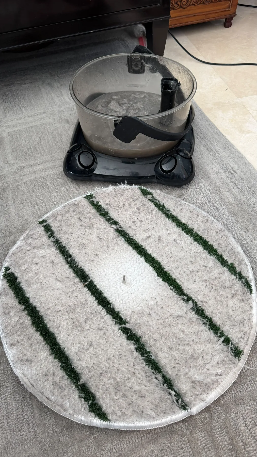 Professional carpet-cleaning equipment used during the Las Olas project