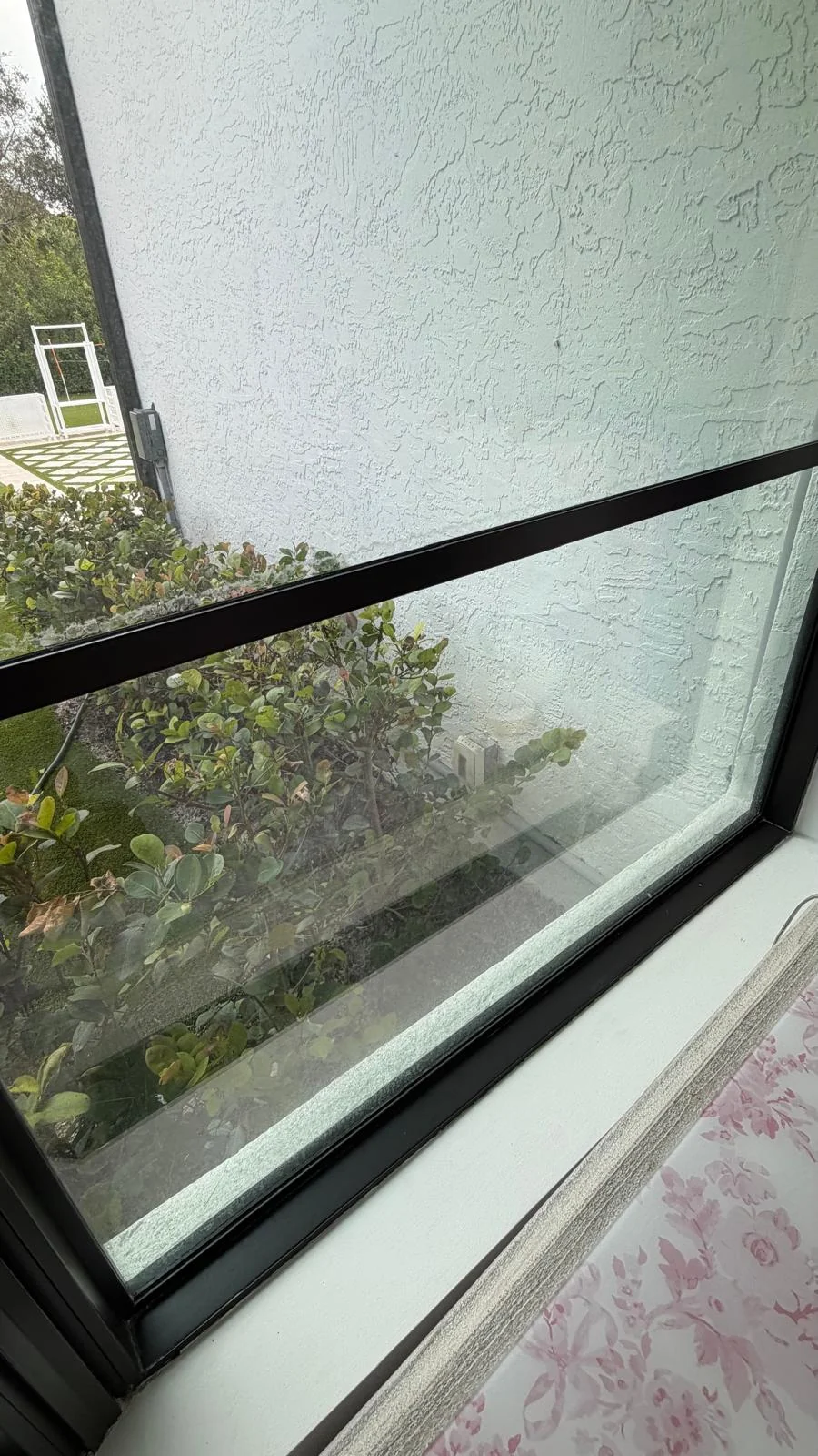 Finished residential window cleaning showing a clearer interior view