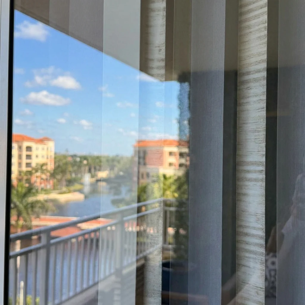 Finished residential window with a clean architectural reflection